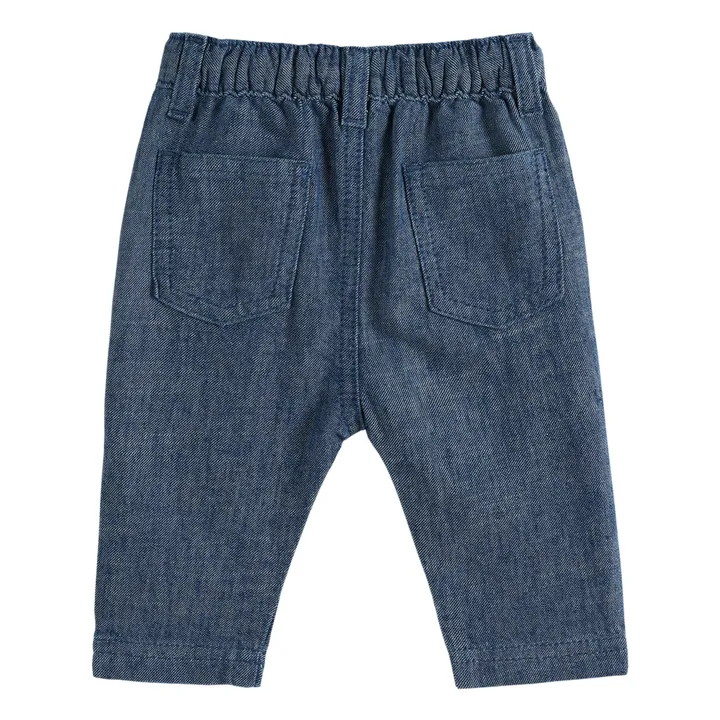 Emile et Ida Pantalon Lin Indigo | Bleu jean