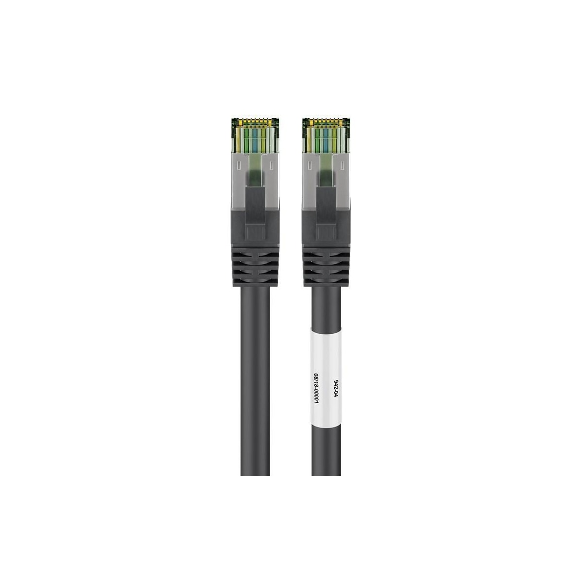 Goobay RJ45 (CAT 6A, 500 MHz) patchledning med CAT 8.1 S/FTP råkabel, svart