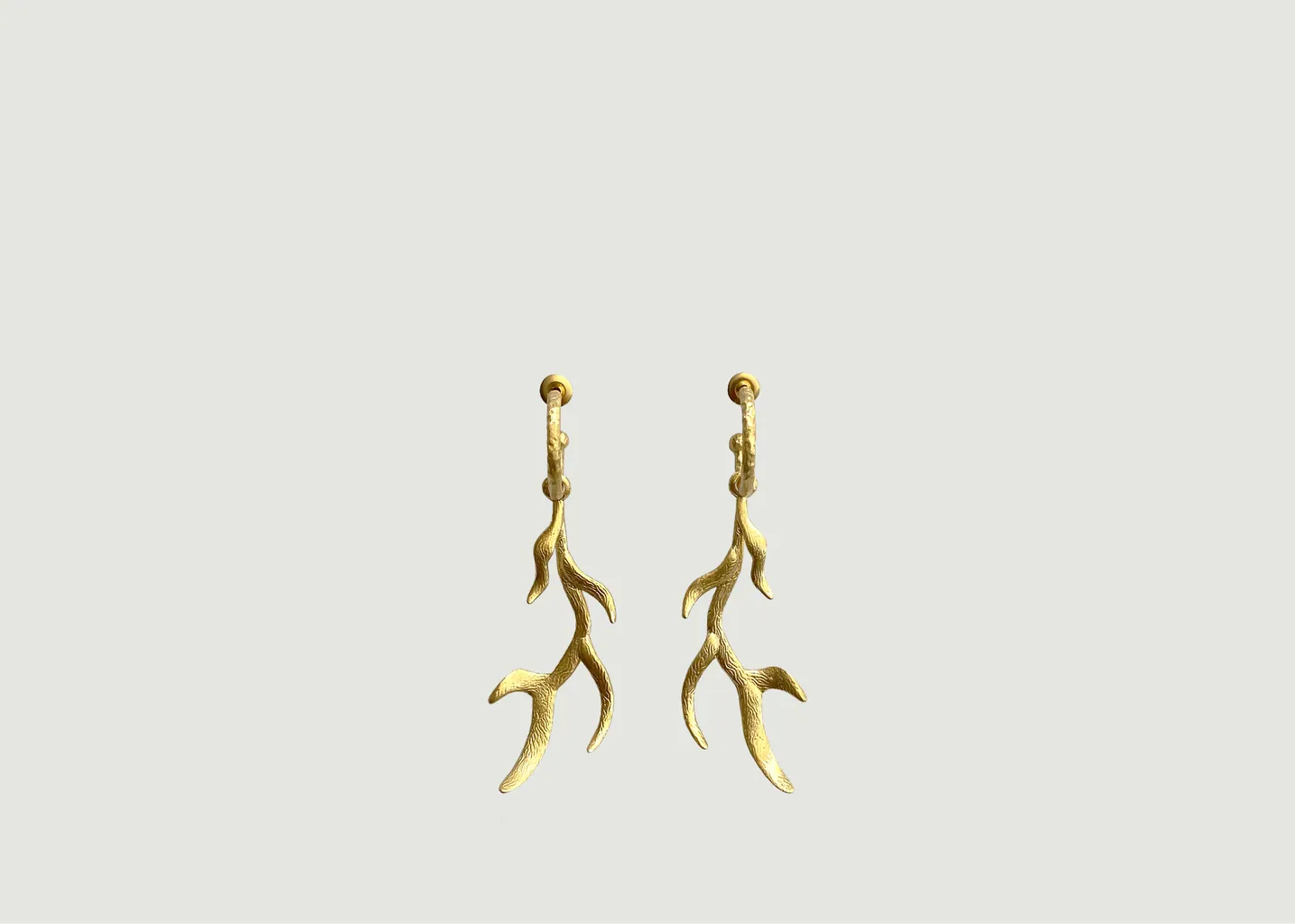 Boucles d'oreilles pendantes plaqué or Bois de cerf An-nee