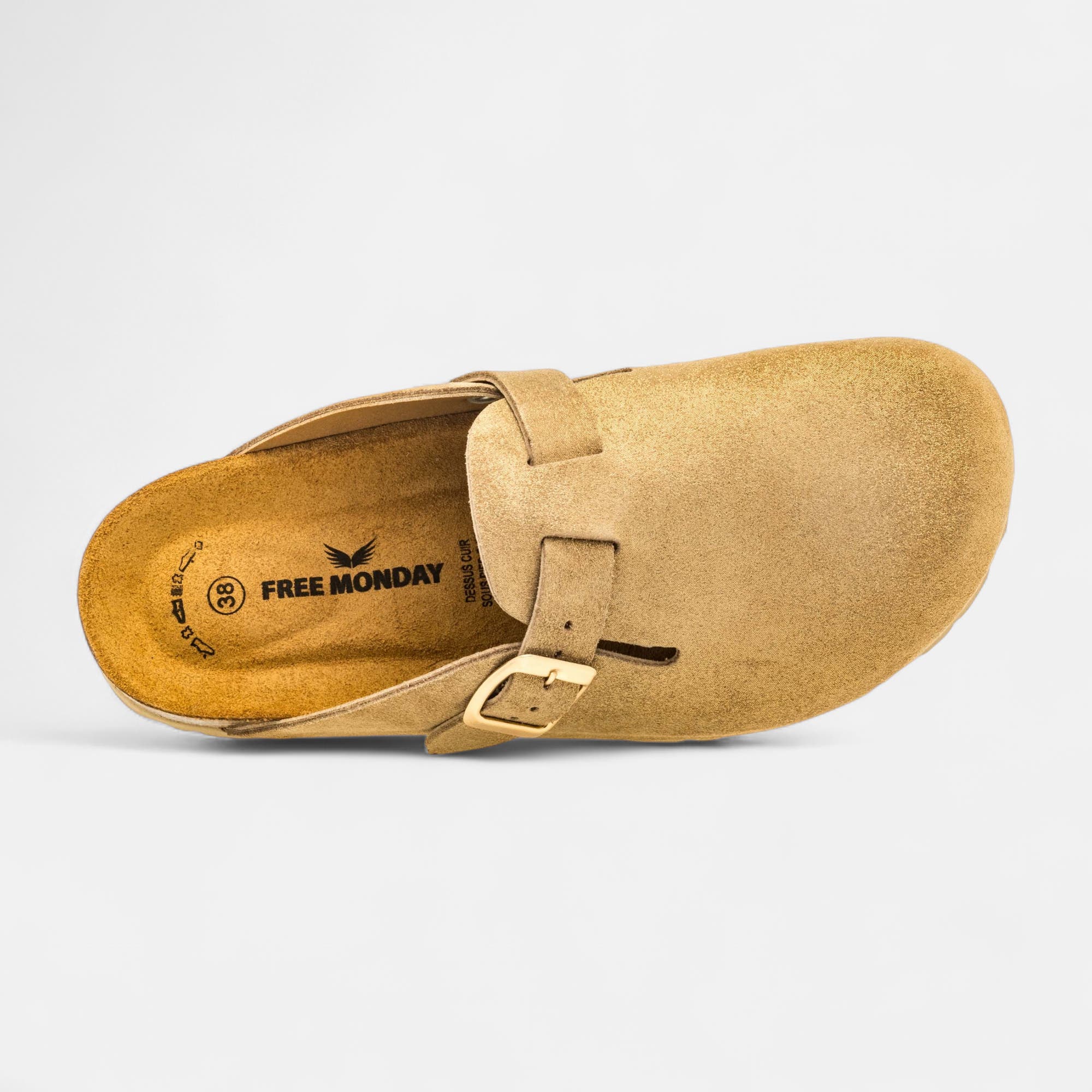 Mules Femme en cuir camel