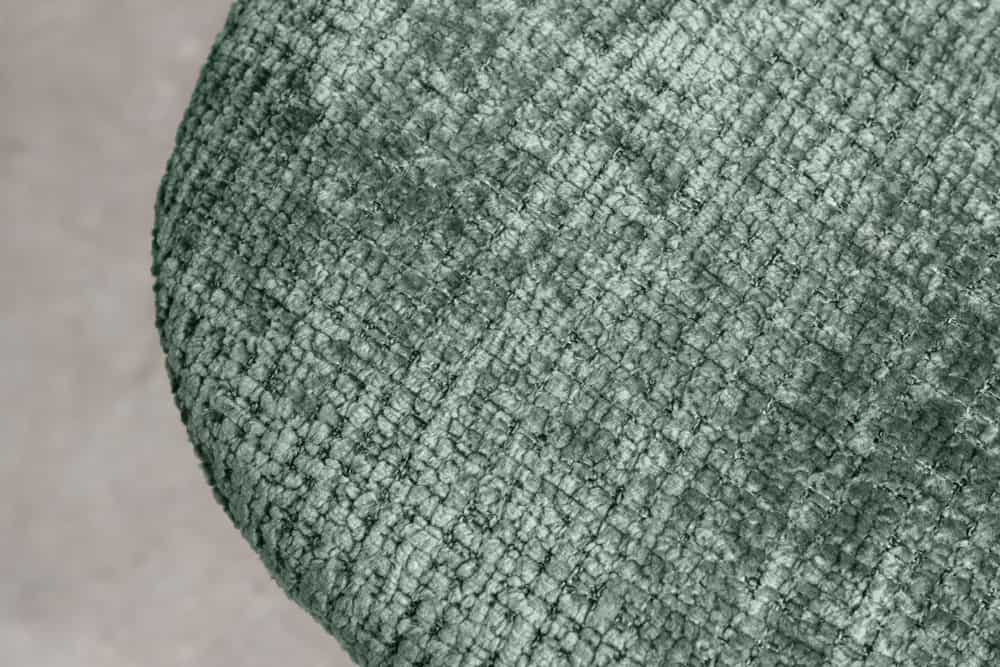 Stilvoller Stuhl GLAMM grün Chenille Cremona mit Rauten-Steppung schwarze Metallbeine