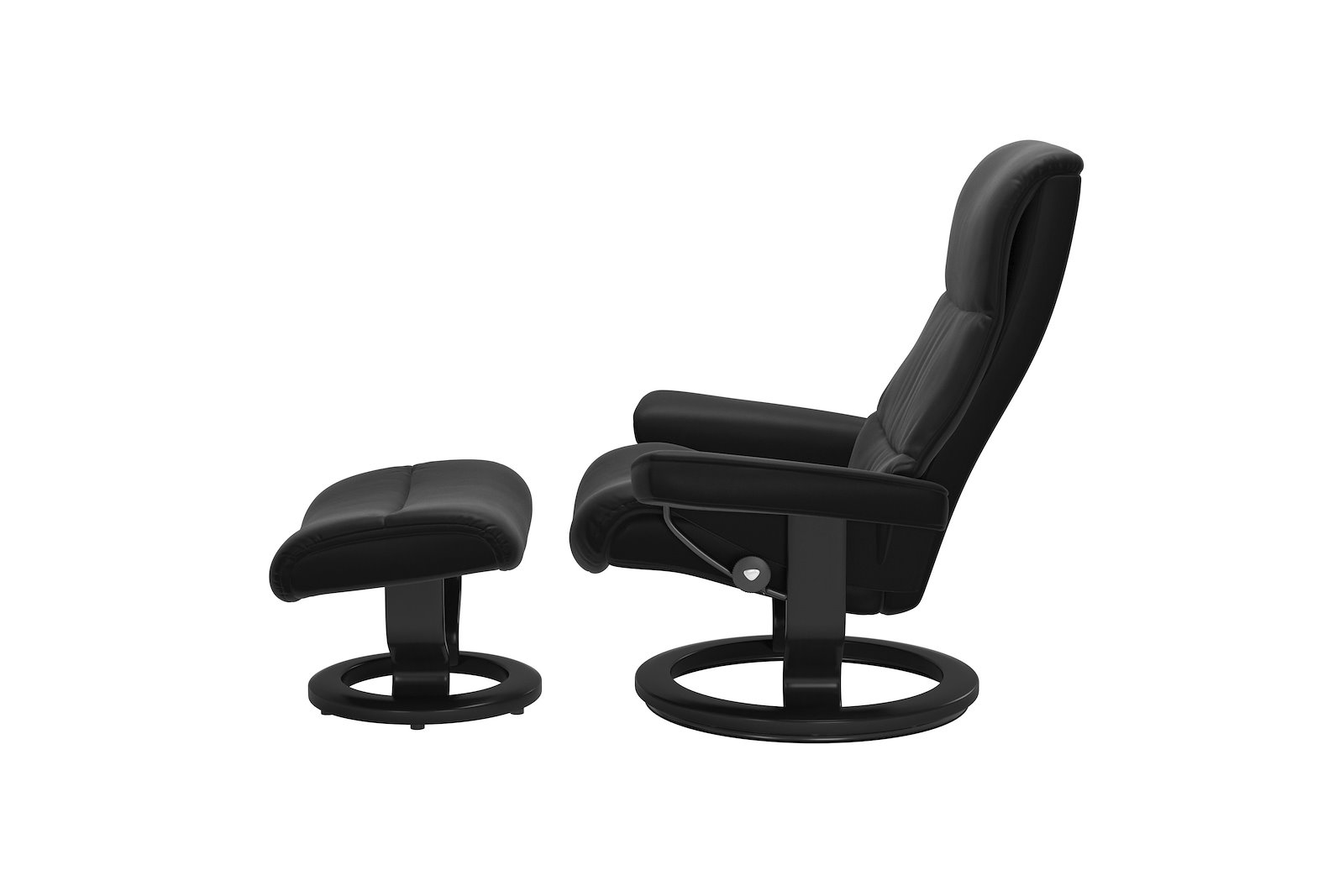 View (M) lenestol med krakk Hud Paloma Black - Classic - Sort