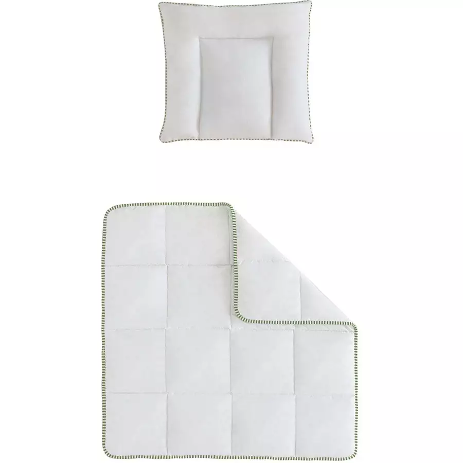 hibboux® Kopfkissen & Bettdecke Greeny Bamboo Set Multicolor