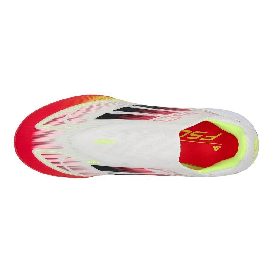 adidas F50 League Laceless TF Pure Victory - Blanc/Noir/Jaune