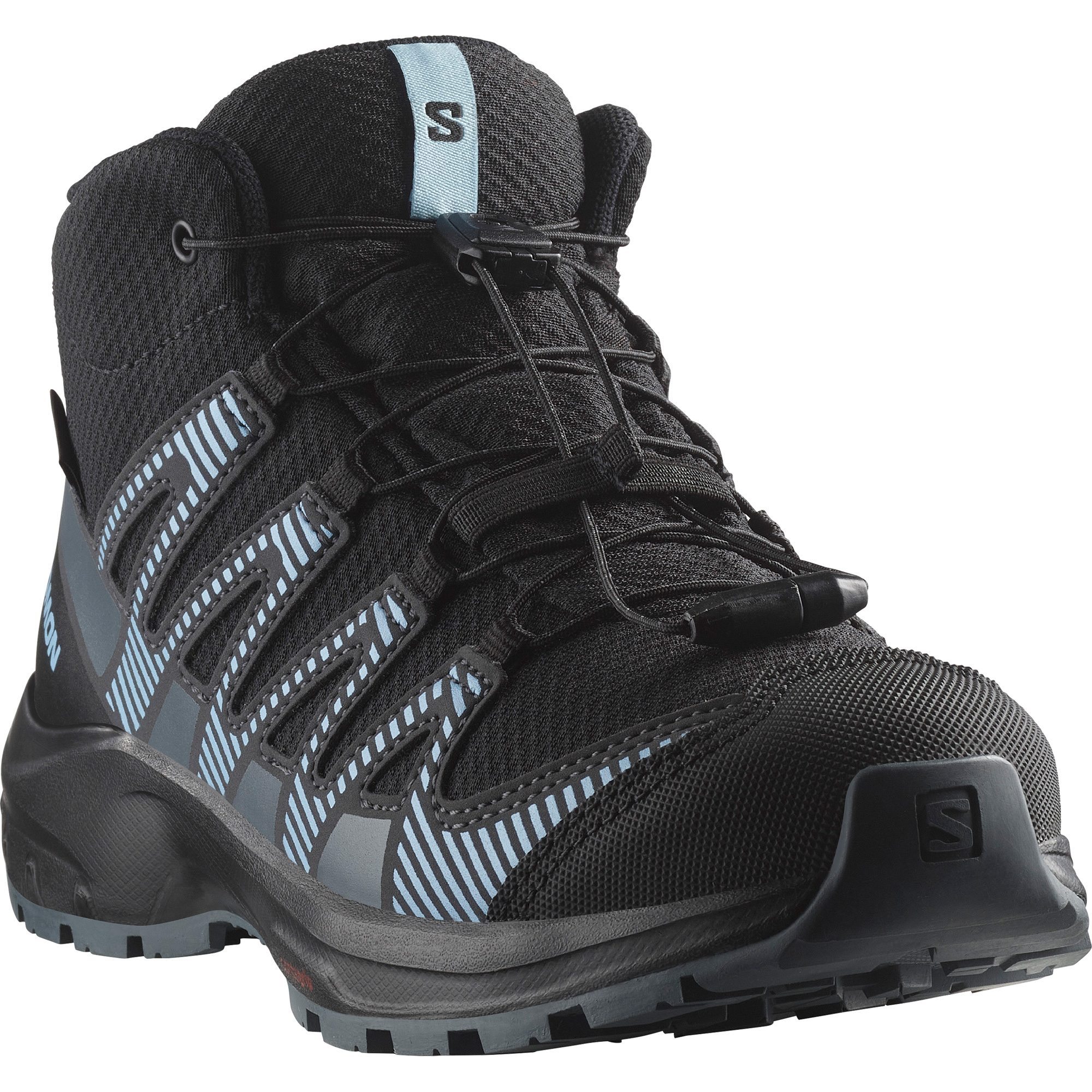 Salomon XA Pro V8 MID Waterproof Wanderhalbschuhe Kinder black dark slate