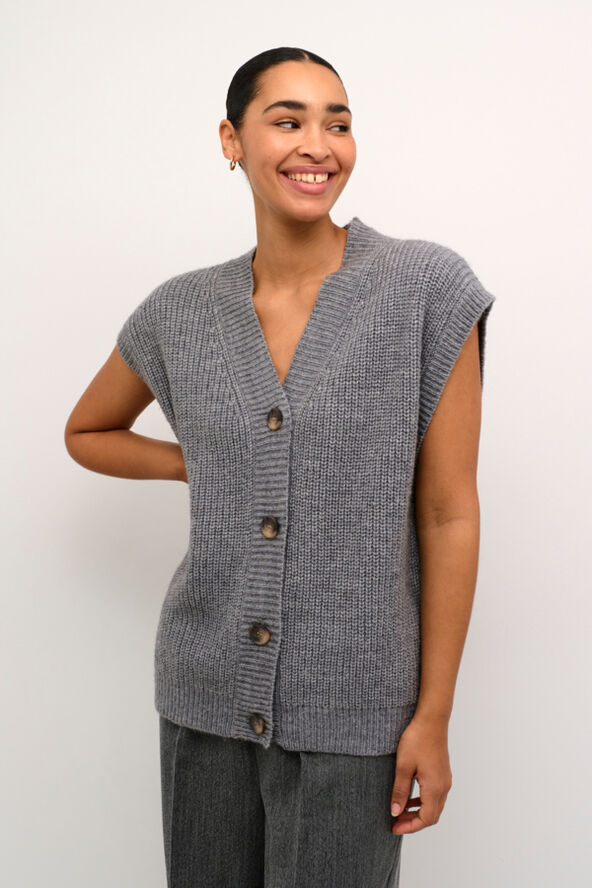 Kaffe KAnellia Knit Cardigan Grey melange