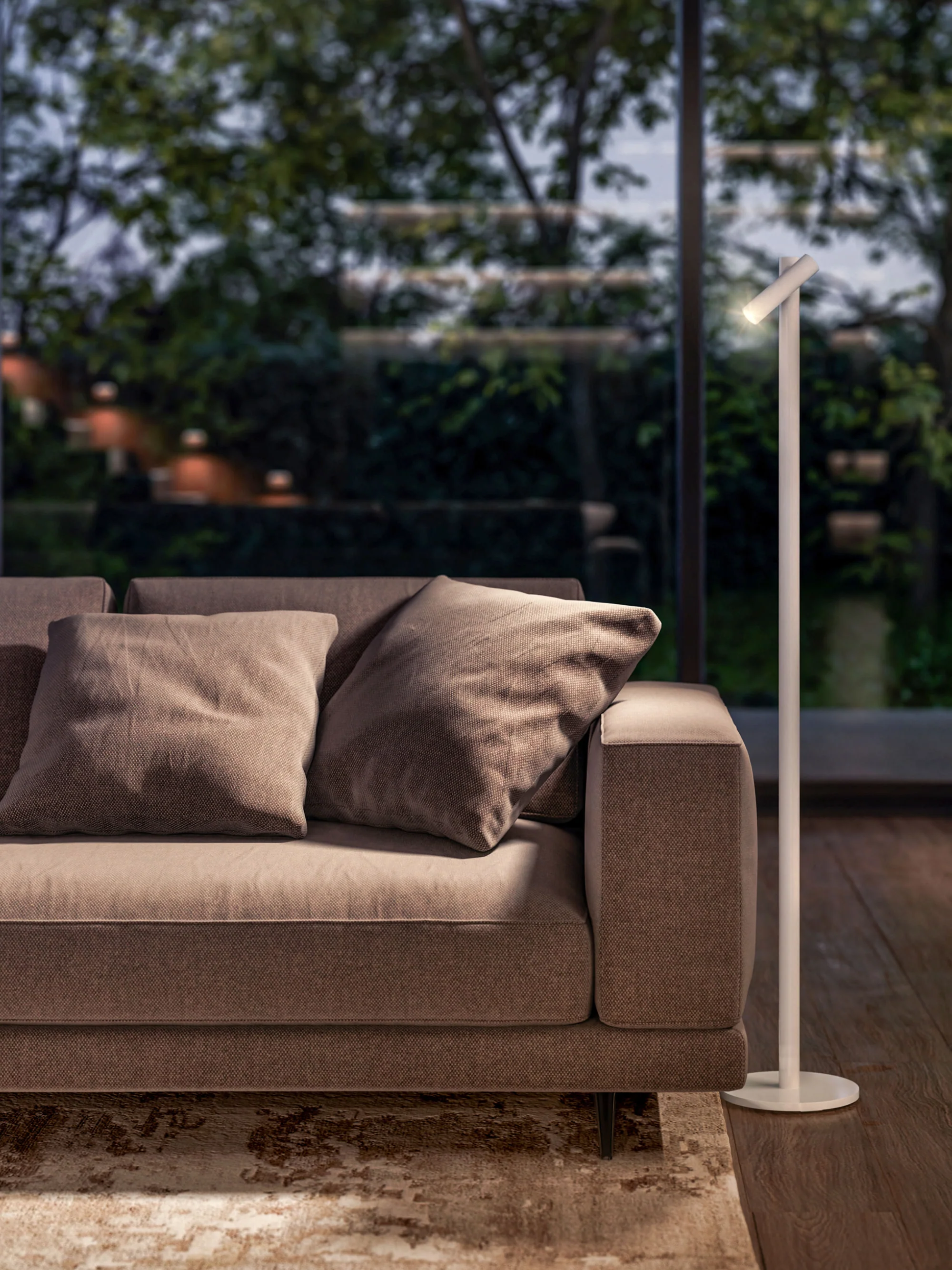 Kleine draagbare outdoor LED vloerlamp Tubo, dimbaar
