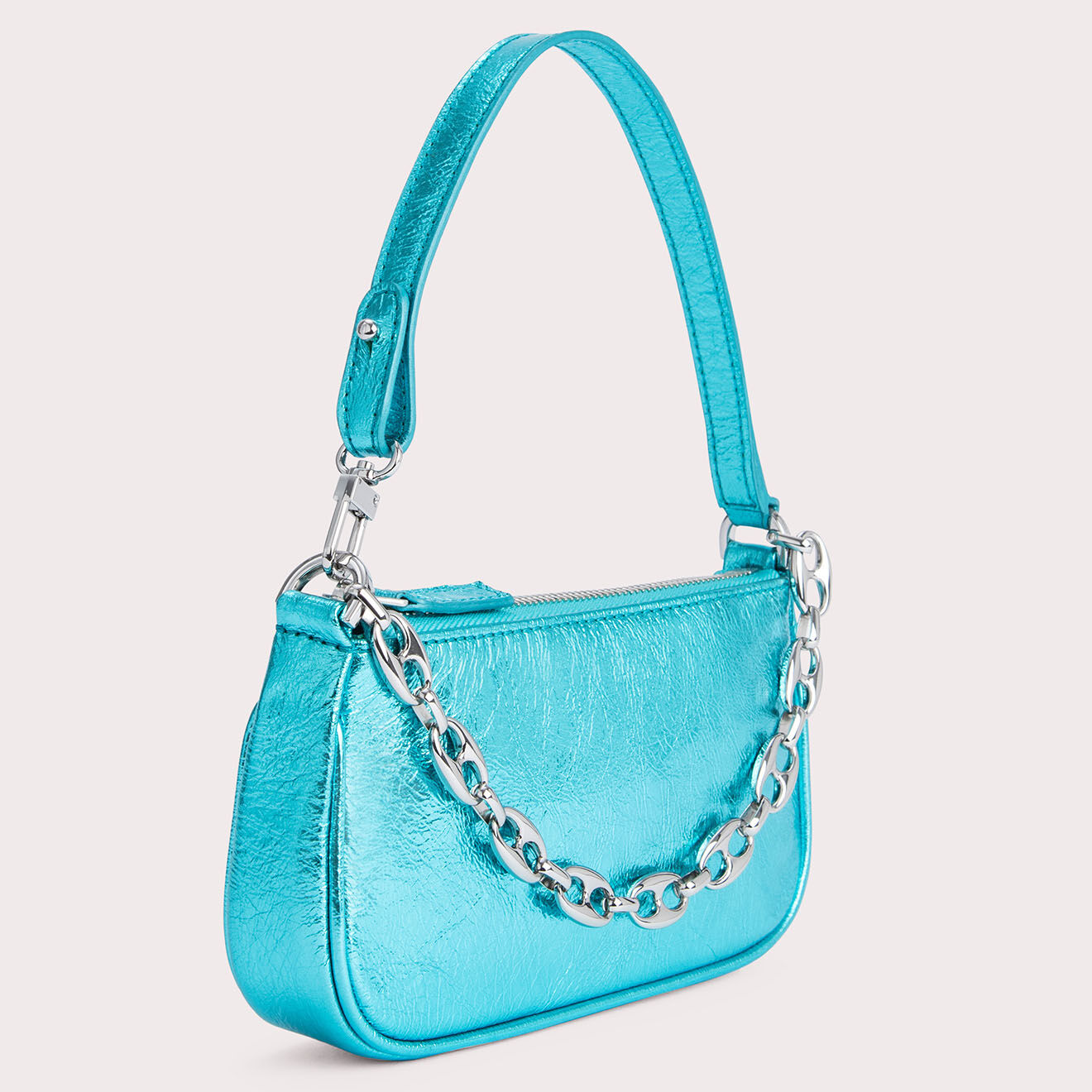 By Far Sac à main en Cuir Mini Rachel bleu -  9.5x19x2.5 cm