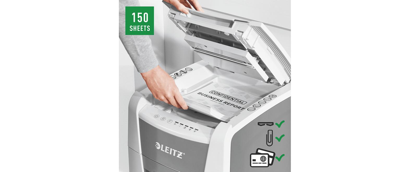 Aktenvernichter IQ Autofeed Office, P-5, 150 Blatt<br>Automatischer Dokumentenvernichter (auto) mit Mikroschnitt für sichere Vernichtung vertraulicher Unterlagen