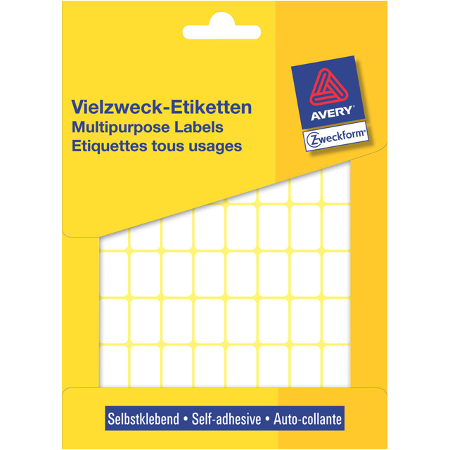 Etiket, papier, 18x12mm, wit