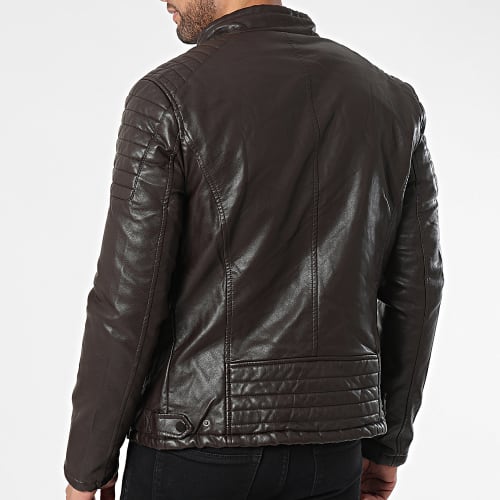 Veste Biker Marron