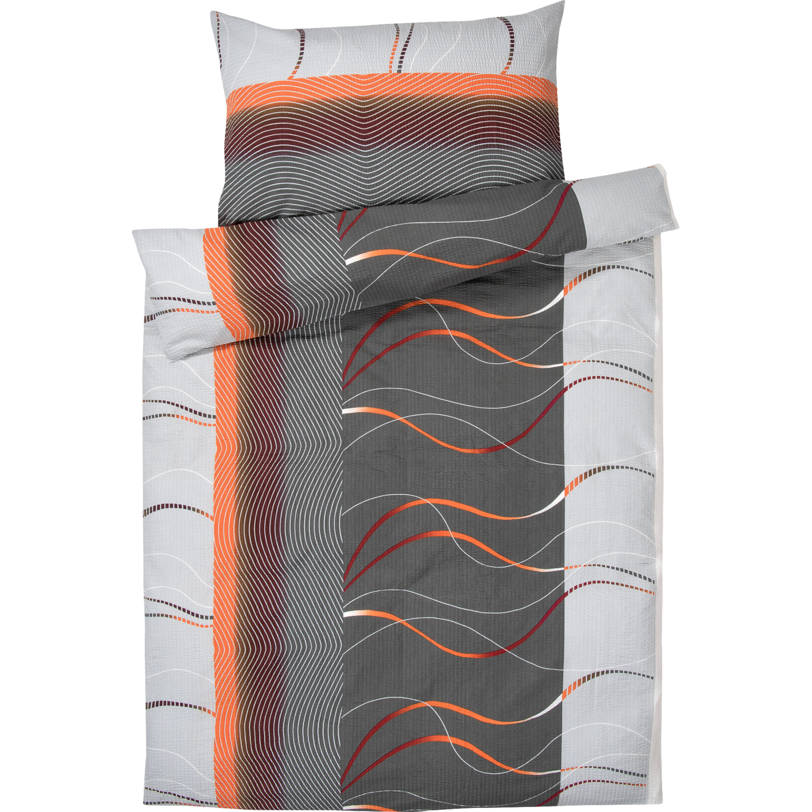 Bettwäsche Seersucker Wellendesign 50x70 Kissenbezug