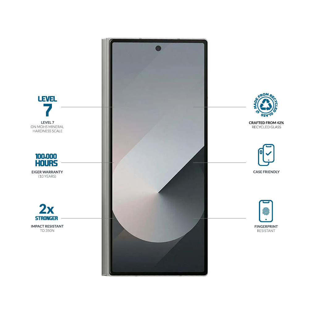 Samsung Galaxy Z Fold7 Mountain Glass Clear Panzerglas 2.5D Displayschutz Case Friendly (EGSP01070)
