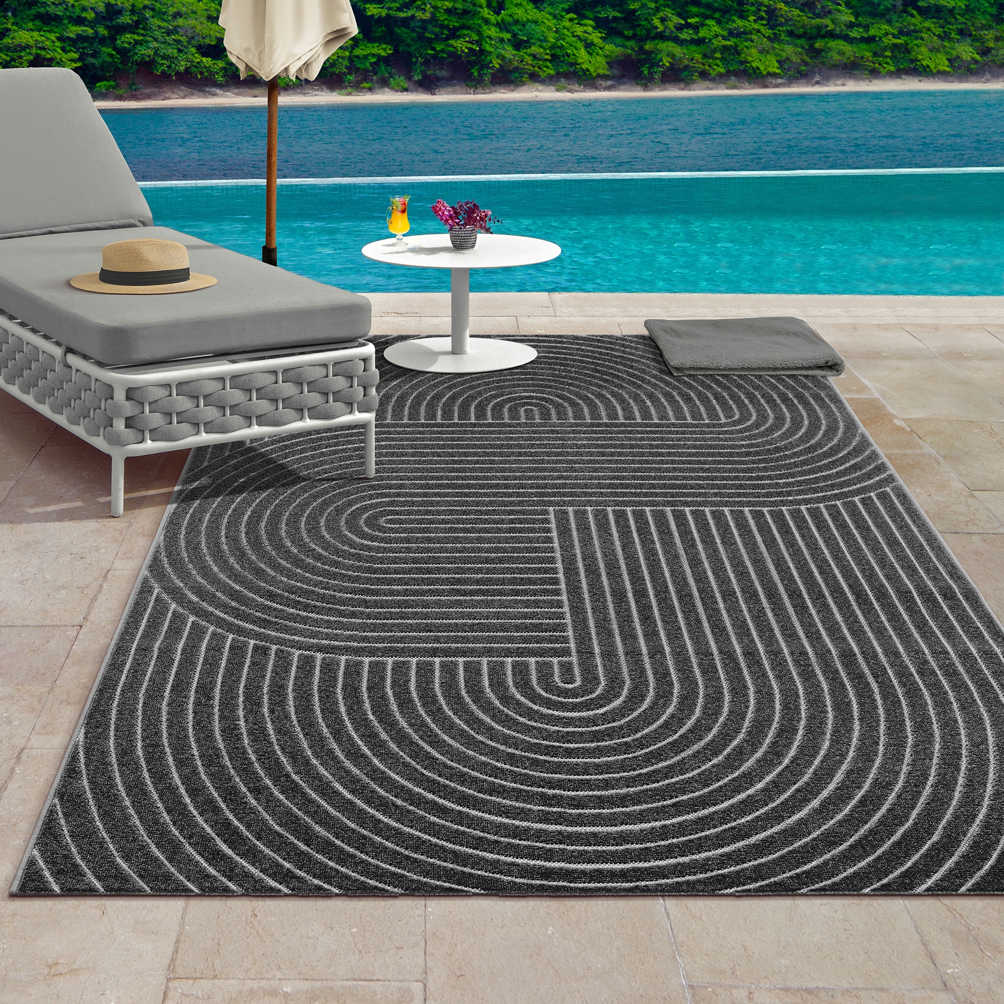 the carpet Teppich »Santo Plus« rechteckig 5 mm Höhe Plus moderner robuster In und Outdoor Teppich