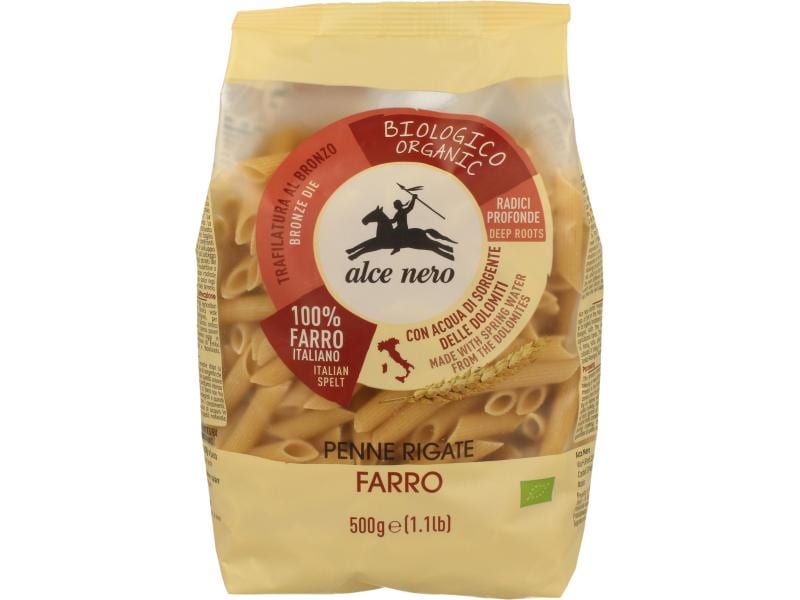 Alce Nero Teigwaren   Bio Penne Farro hell Beutel 500 g Bio Penne Farro hell