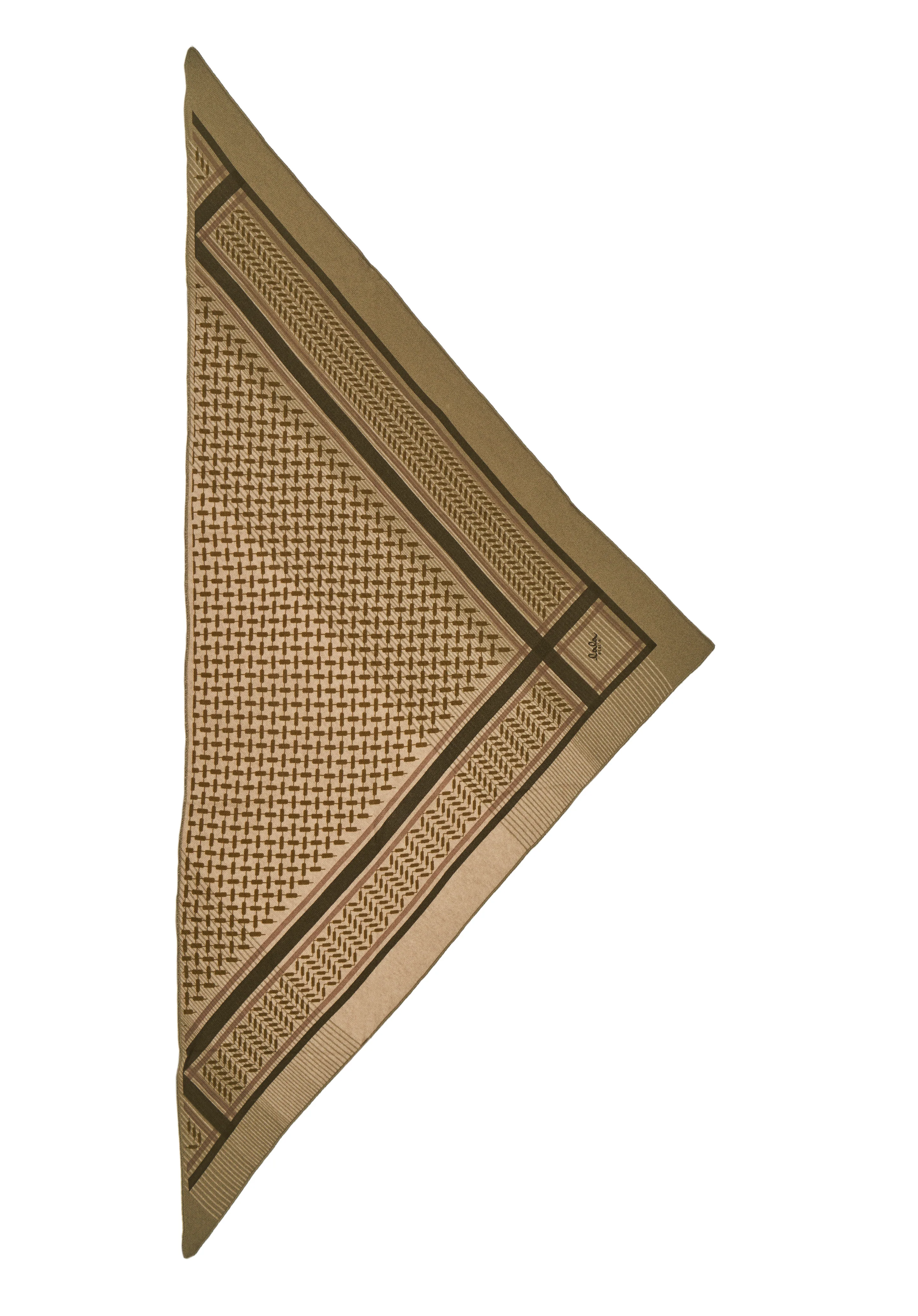 Lala Berlin  Triangle Trinity Degradeé M tørklæde - Militare Dune