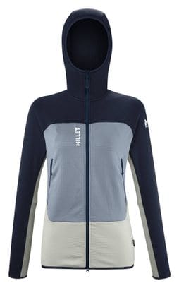 Polaire Millet Fusion Grid Hoodie Bleu/Gris Femme