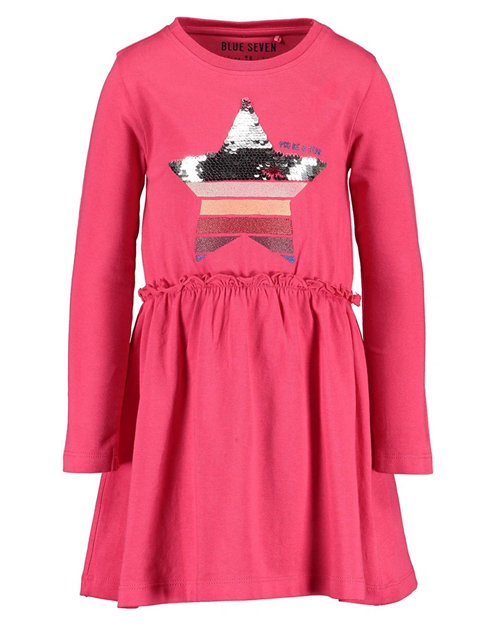 Jersey-Kleid YOU‘RE A STAR mit Wendepailletten in rot