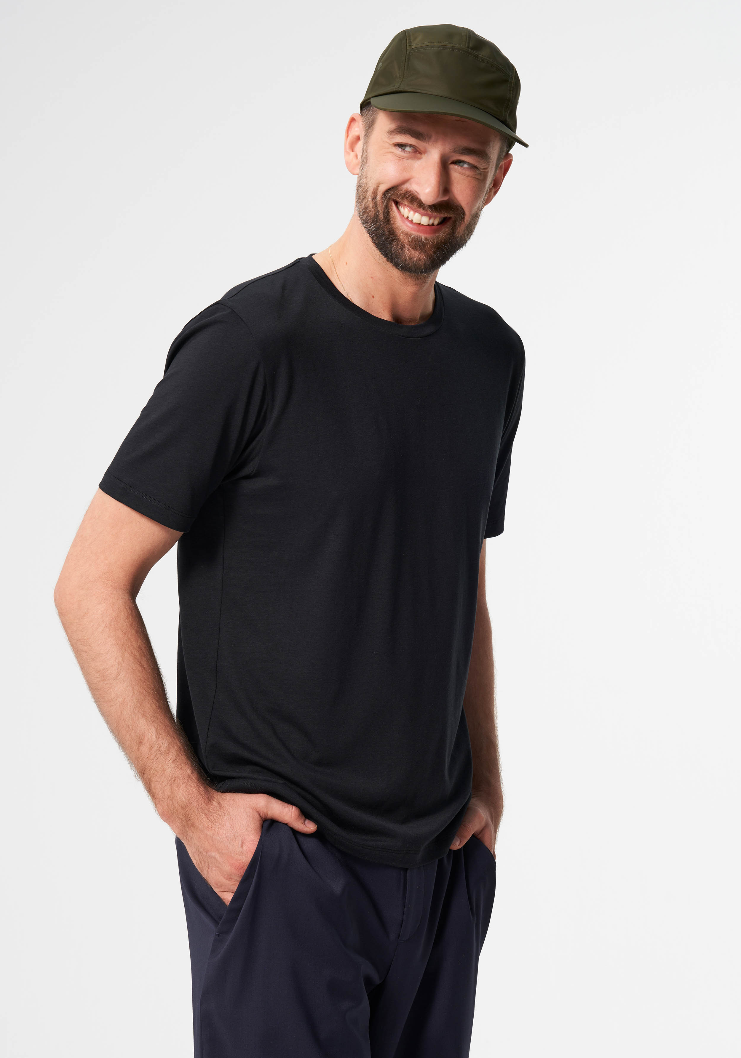 Pinqponq T-Shirt Tencel™ Iconic Wooden Black