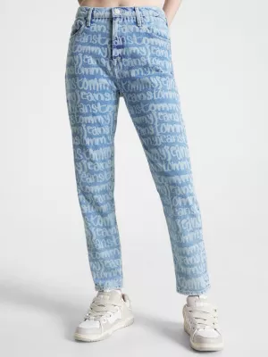 Calça jeans Izzie High Rise Slim com estampa de nome