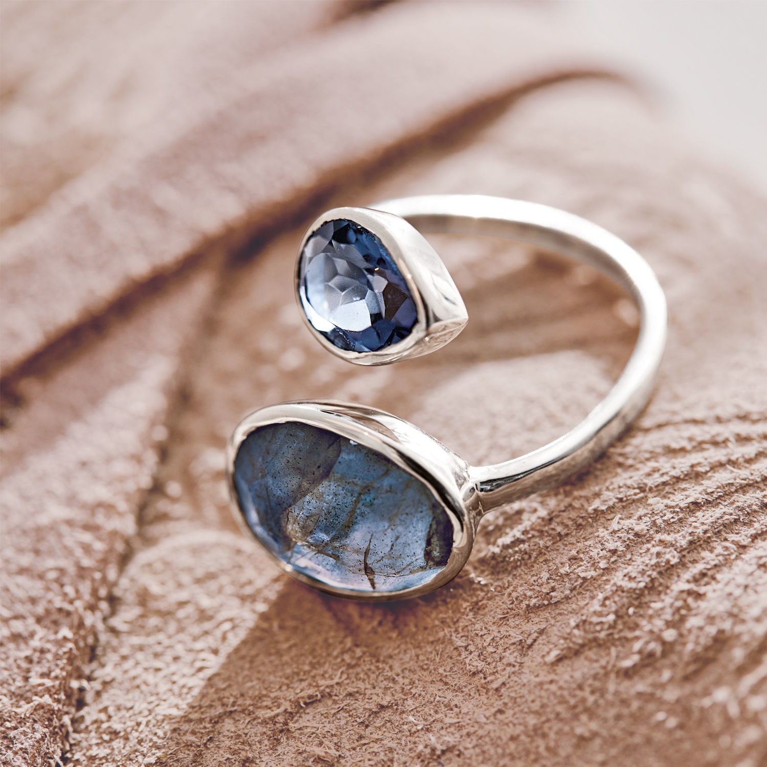 Ring Meadow blau/silber