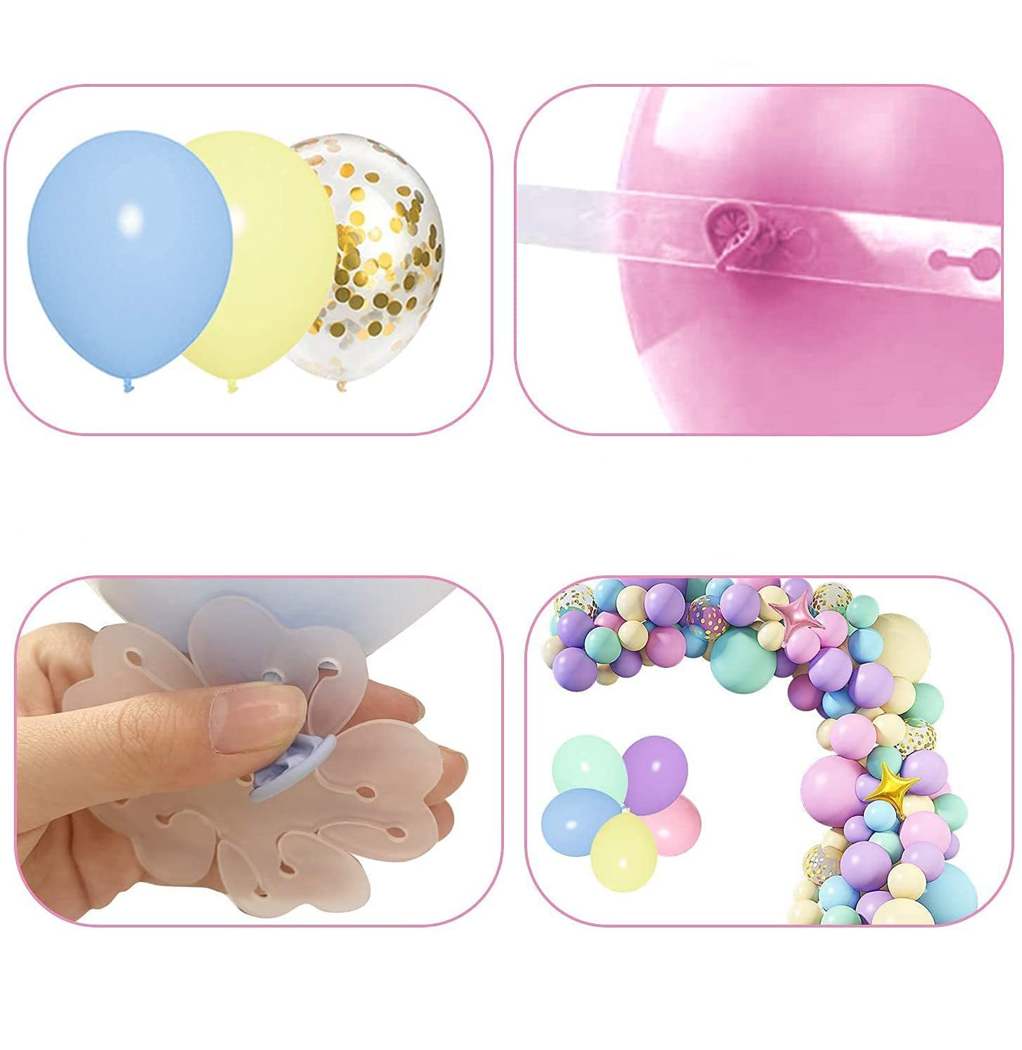 (152-tlg. Set) Happy Birthday Girlande Kinder Geburtstags Party Deko Einhorn   Latex- und Folienballons - Bunt