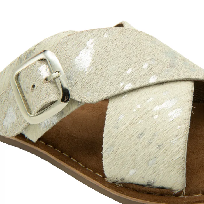 Lazamani Crossed Straps Slippers Dames