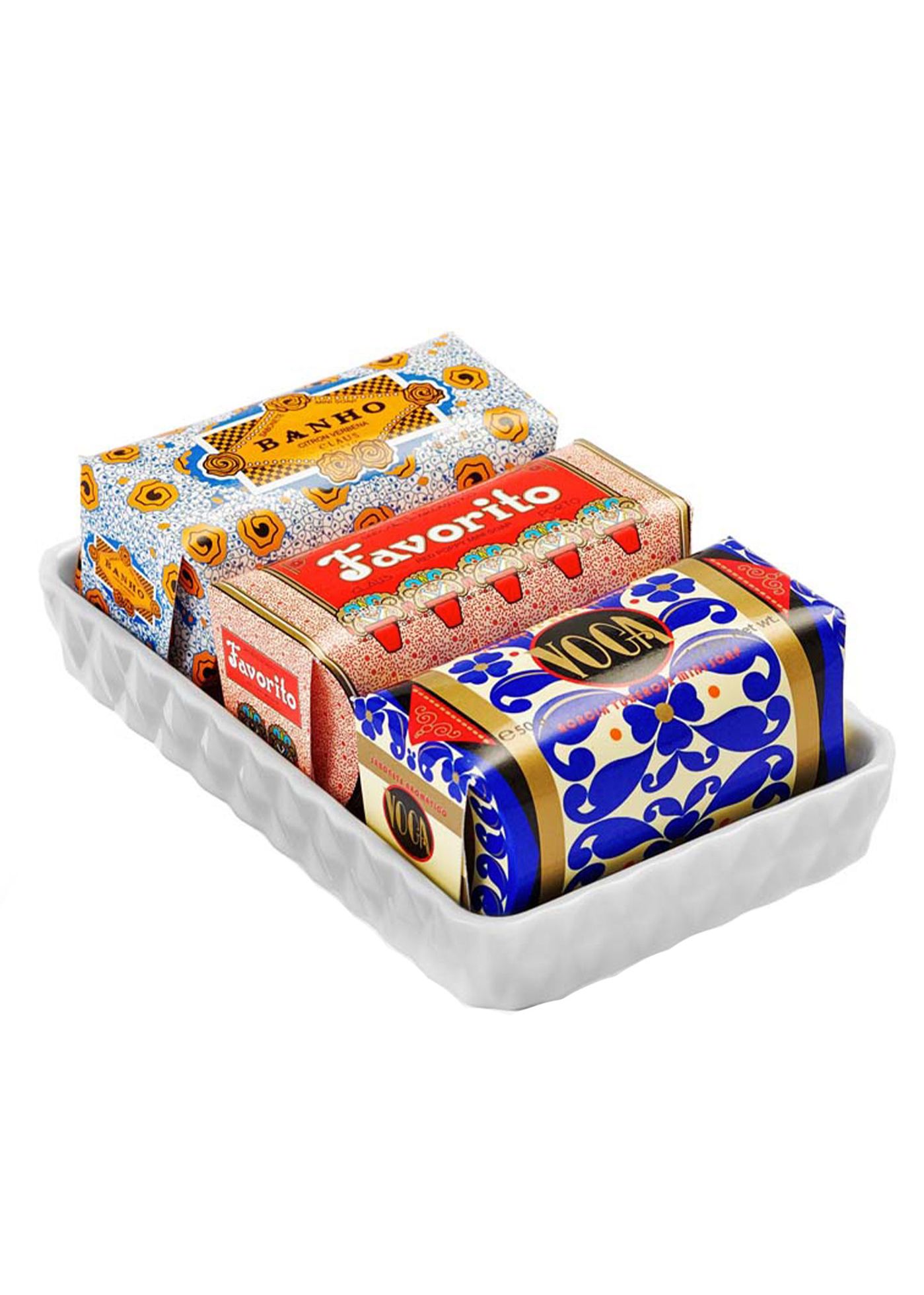 Claus Porto Gift Set Soap Dish + 3 Mini Soaps