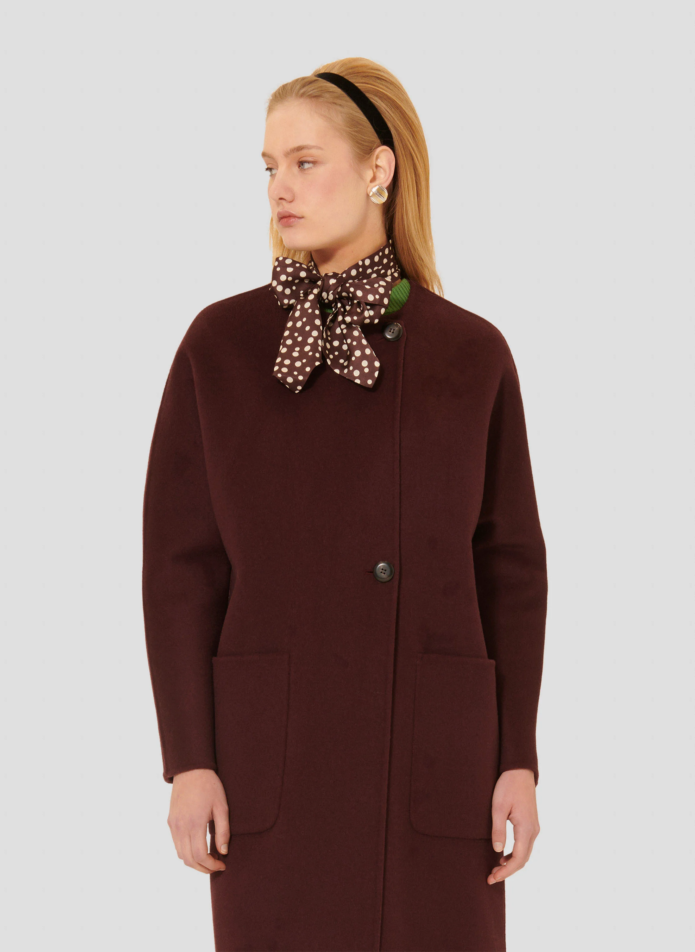 MARA - Manteau oversize en laine mélangée | Violet