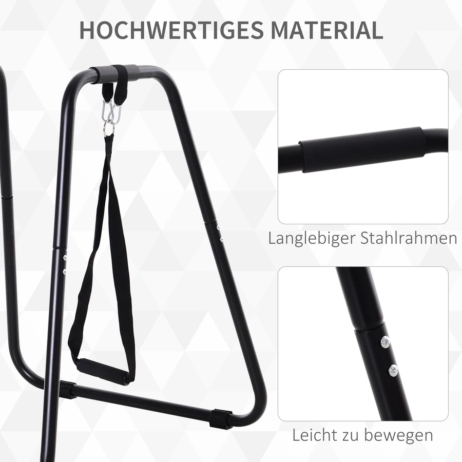 HOMCOM Dipstation mit Schlingentrainer schwarz