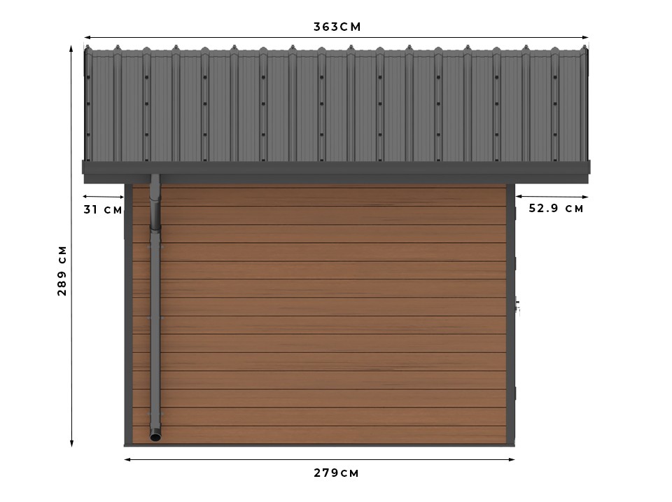 Abri de jardin composite braga - 12m2 brun - epaisseur des madriers : 28mm - cabane atelier / abri velo - menuiseries en aluminium