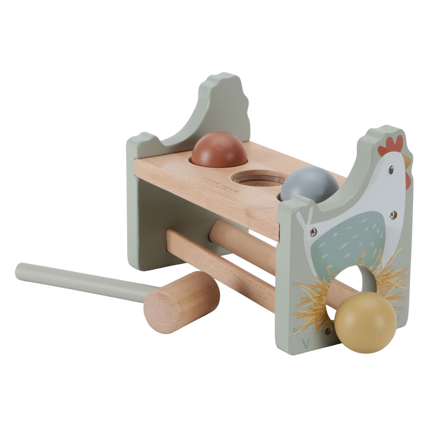 Little Dutch Houten Hamerbank met Ballen Little Farm FSC