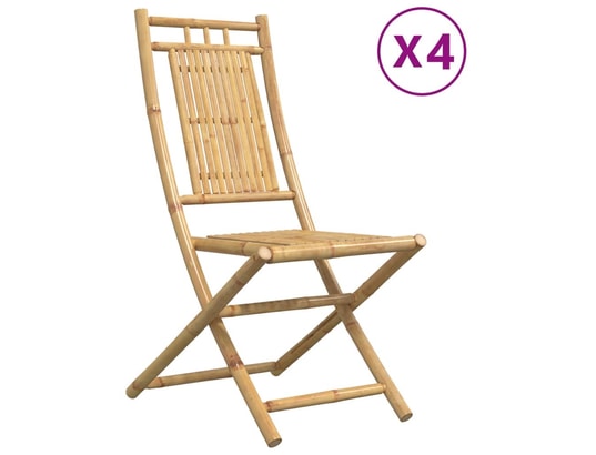 VIDAXL - Chaise pliante Chaises pliables de jardin lot de 4 46x66x99 cm bambou