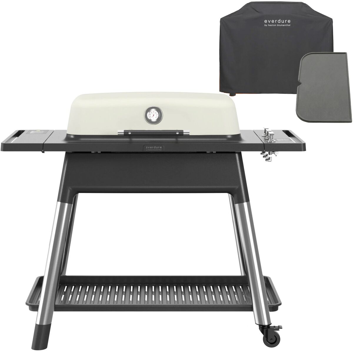 Furnace gassgrill + grillovertrekk & grillplade, matt stone