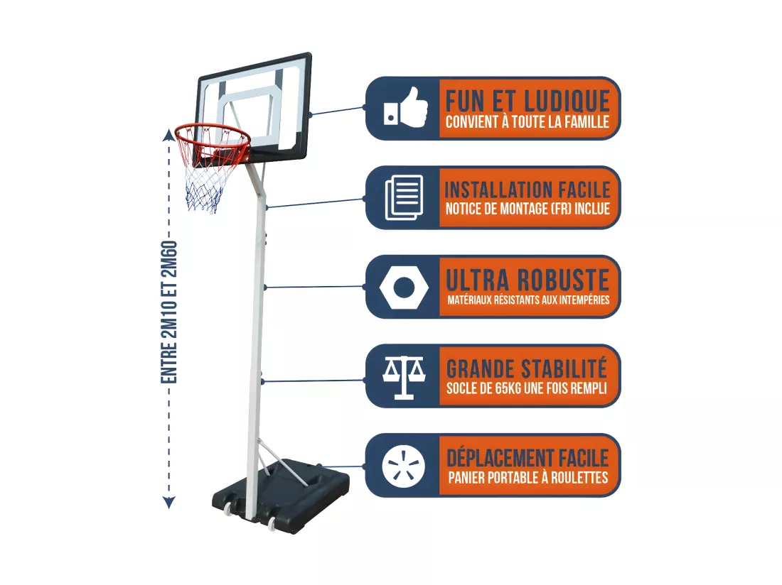 Panier de Basket sur Pied Mobile 