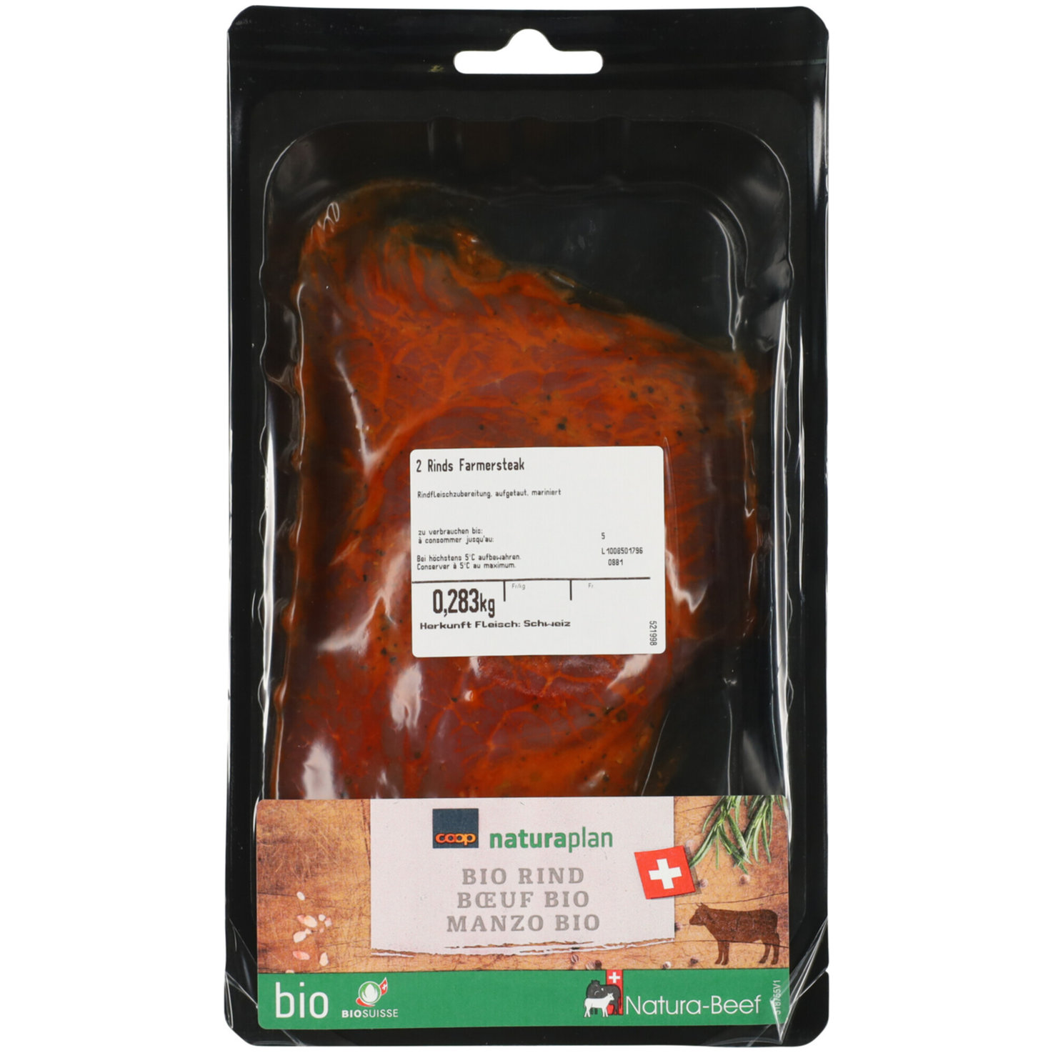 Naturaplan Bio Natura-Beef Farmer Steak, mariniert ca. 220g