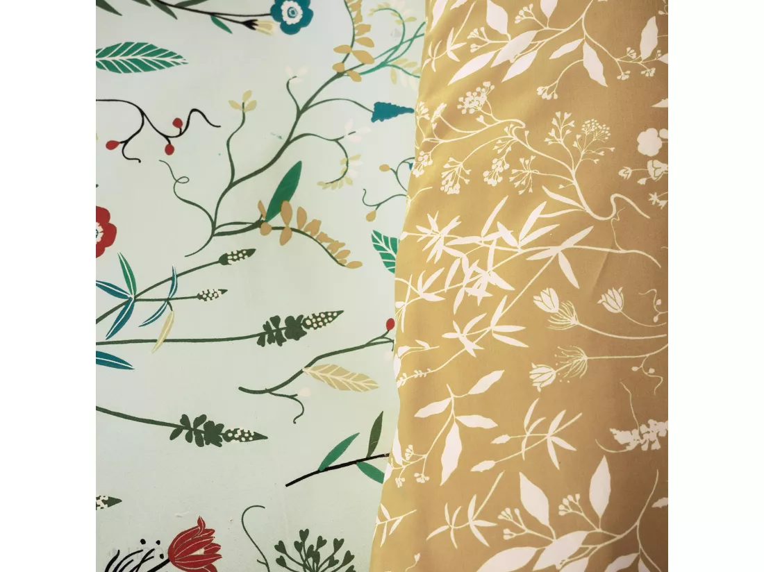 Parure de lit FLORISSANE 260x240 cm 100% polyester microfibre vert 3 pièces