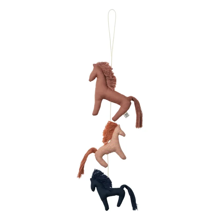 Liewood Mobile décoratif Waka en coton bio | Horses/Dark rosetta mix