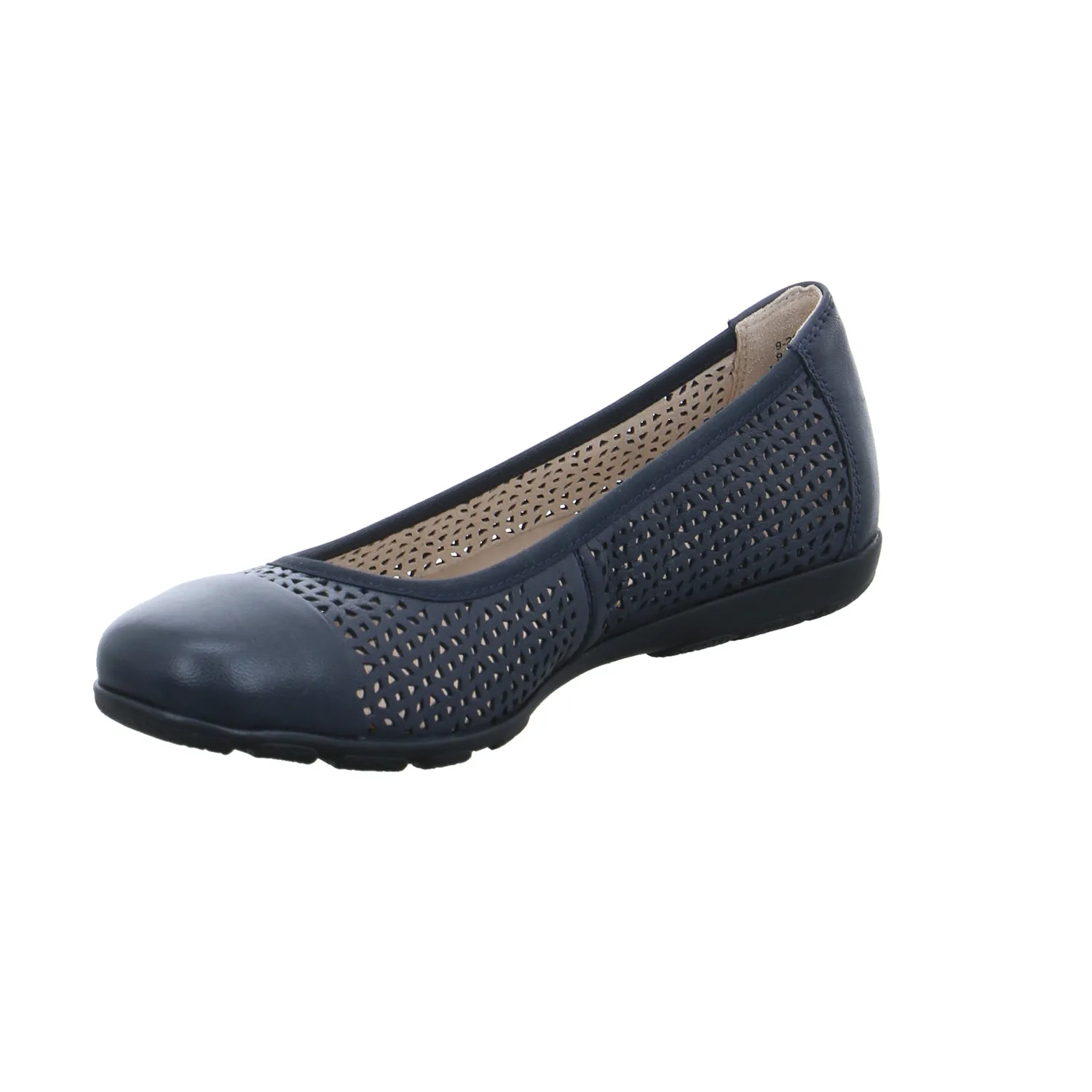 CAPRICE Ballerina Blau Leder  mit Wechselfussbett