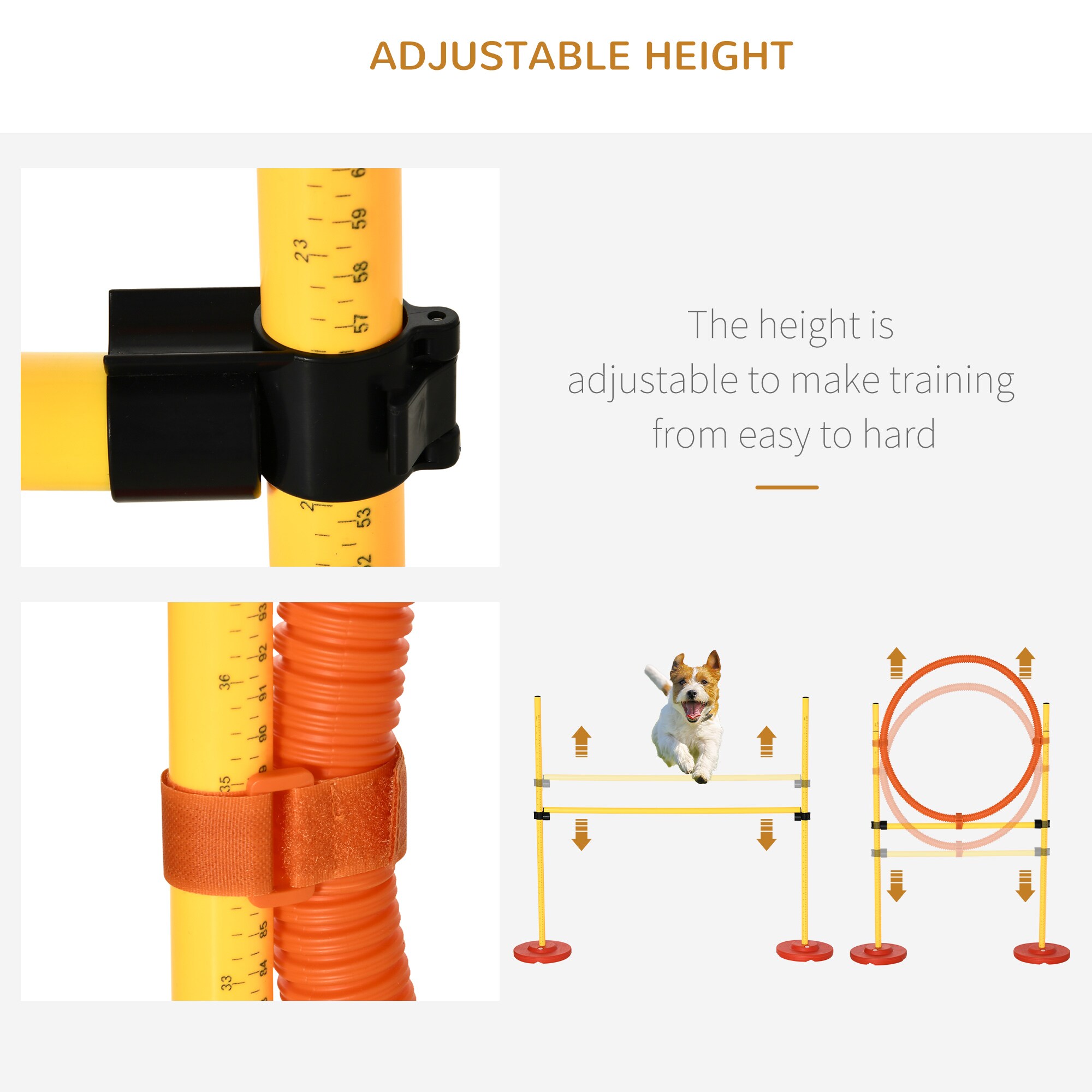 PawHut Agility Set für 4 verschiedene Trainingsvarianten gelb