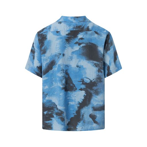 Knowledge Cotton Apparel Kortærmet Skjorte, Blå, XL