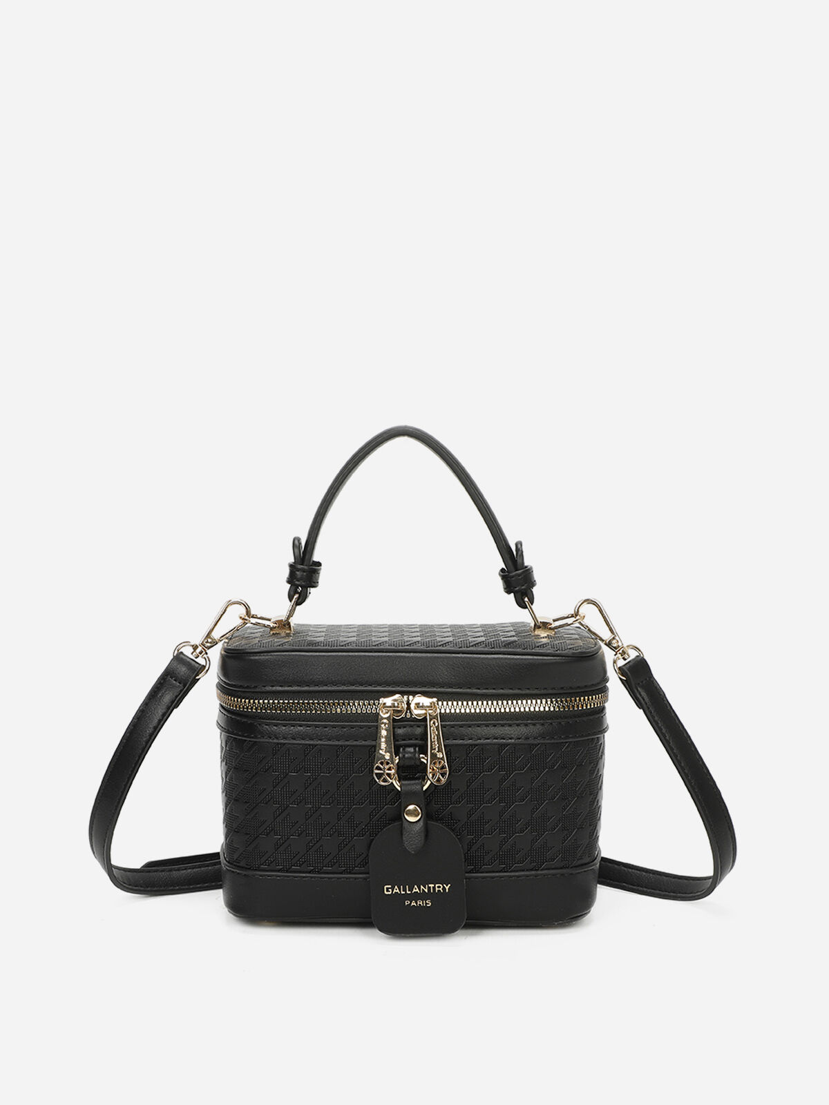 Petit sac vanity bi-matières- Noir