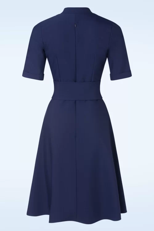 Glamour Bunny Business Babe Nancy jurk in donkerblauw