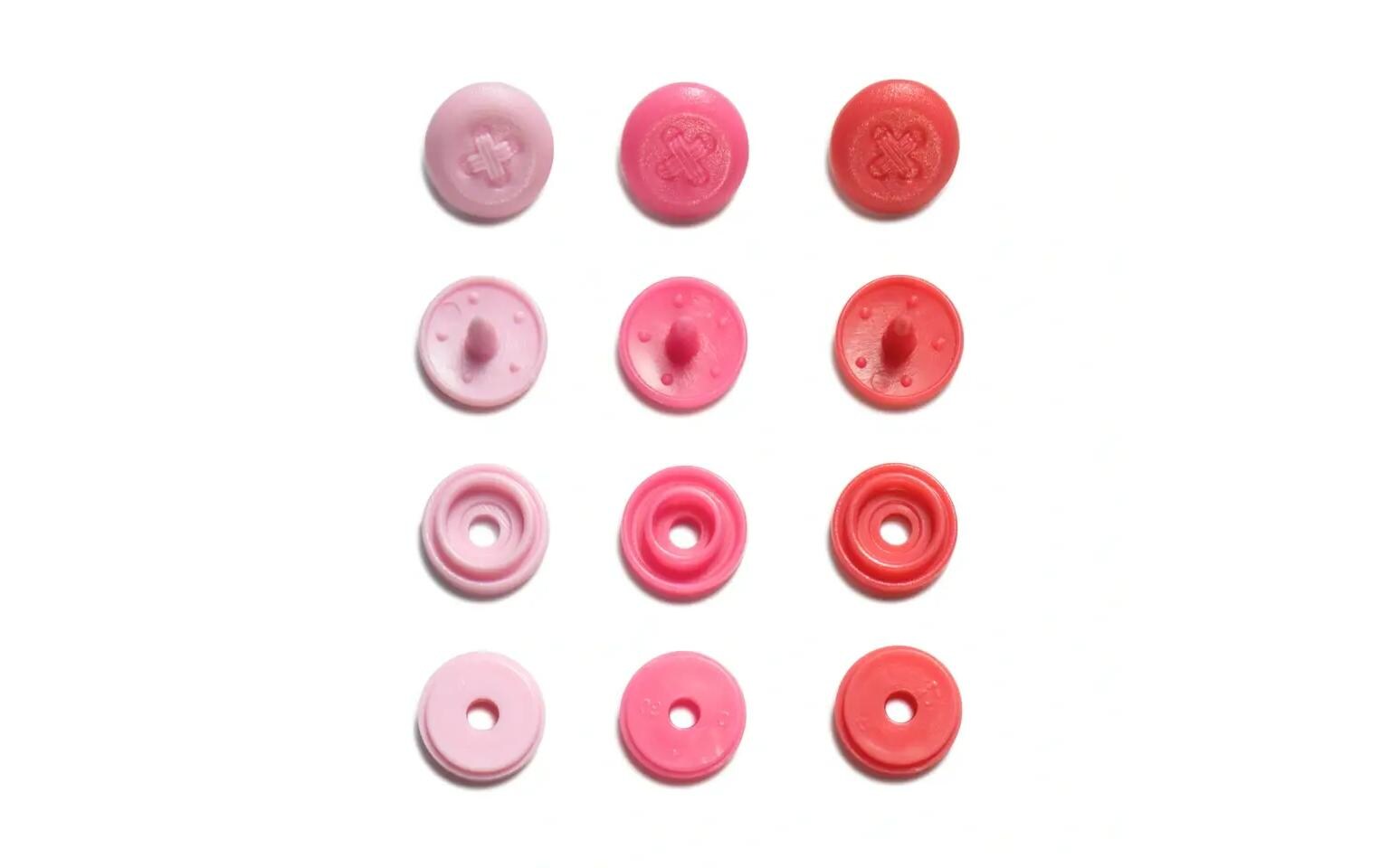 Druckknöpfe Color Snaps Rosa, Ø 9 mm, 36 StückNähfreie Druckknöpfe Mini