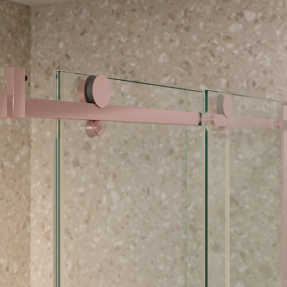 Saniclear Supreme douchecabine 90x90cm anti-kalk geborsteld koper