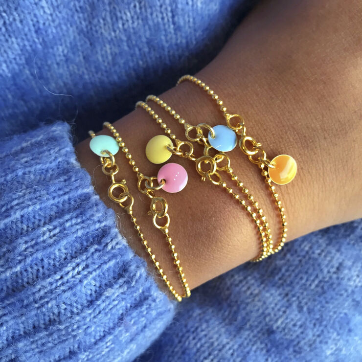 ENAMEL Copenhagen Bracelet, Ball Chain Icy blue