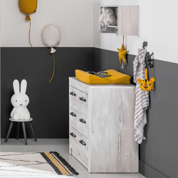 Kidsmill Sem Nautic Babykamer Grijs | Bed 60 x 120 cm   Commode