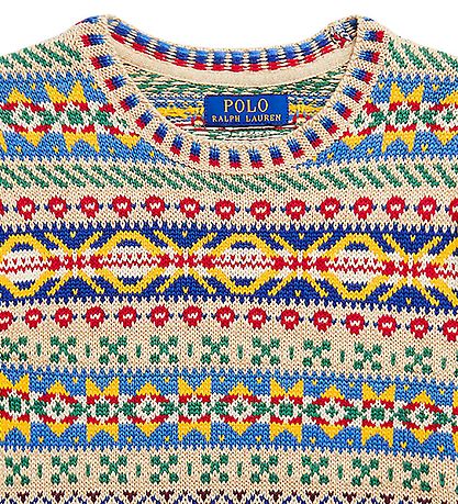 Polo Ralph Lauren Bluse - Strick - Uhr Hill - Beige m. Mehrfarbi
