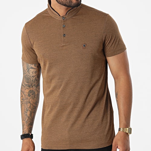 Polo Manches Courtes 571 Camel Chiné