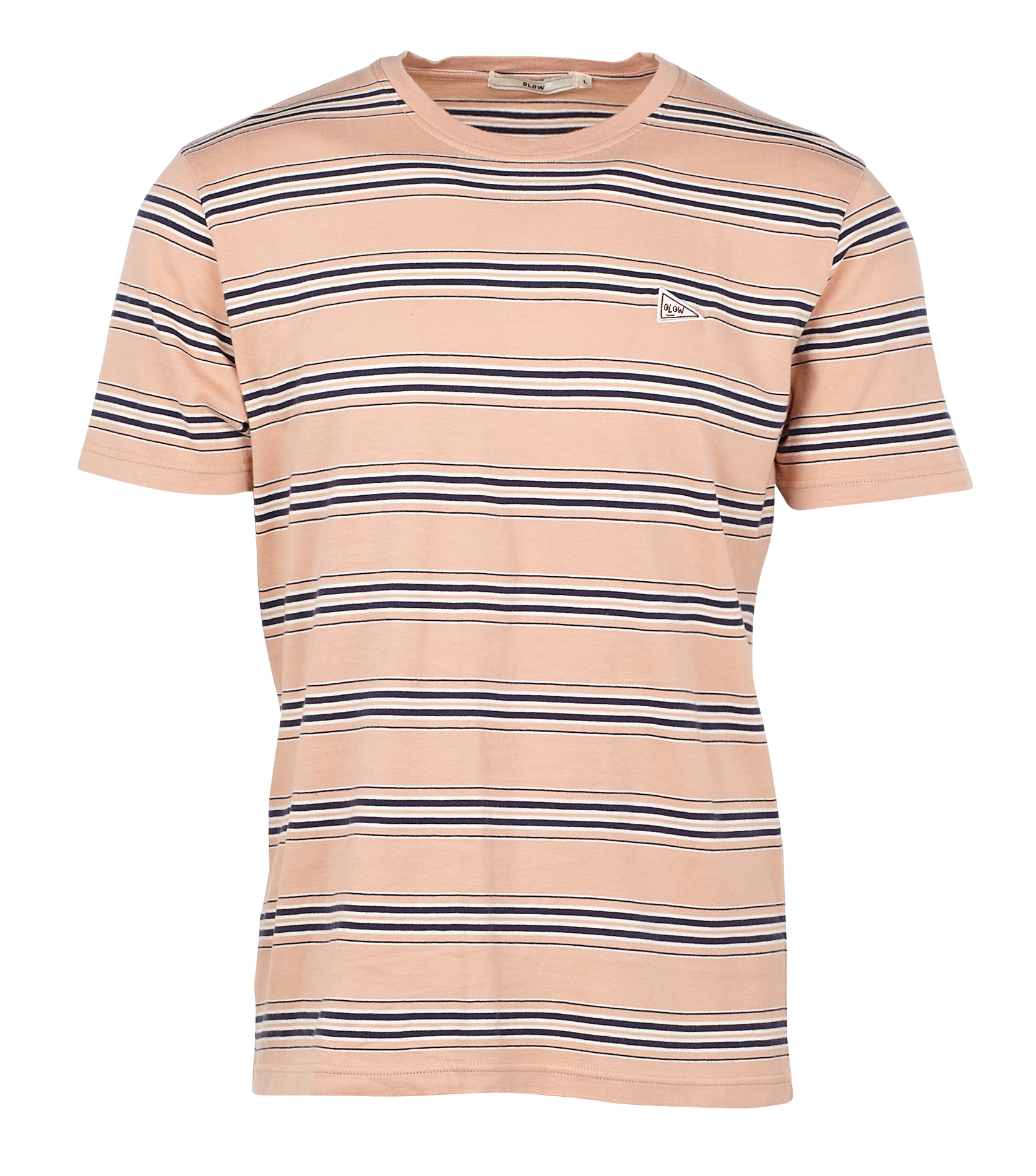 MAURICE - Tee-shirt col rond regular-fit à rayures en coton bio | Rose